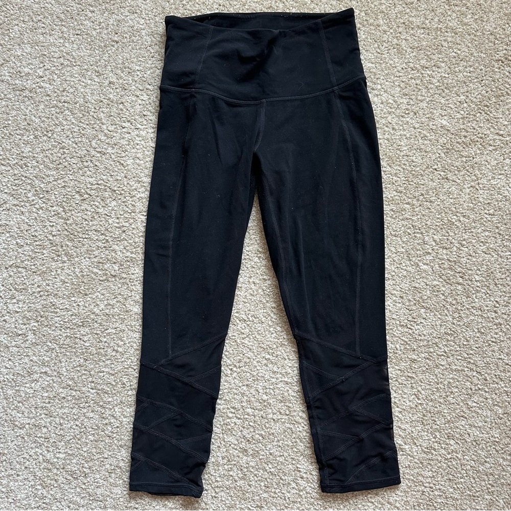 Athleta Cropped Leggings with Mesh Details